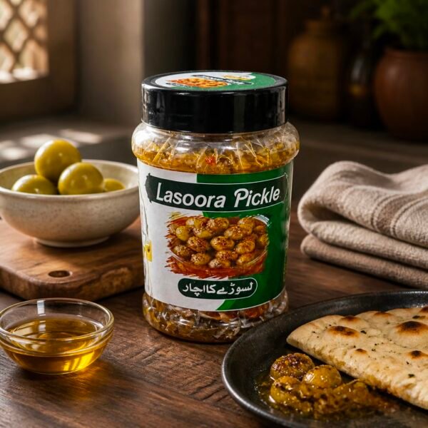 Homemade lasoora Pickle (Achar) in Pure Mustard Oil